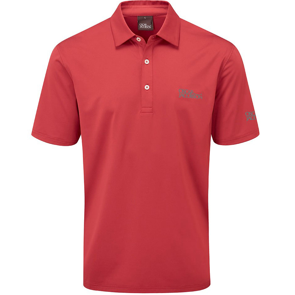 Oscar Jacobson Chap Tour Mens Polo Shirt Red Click Golf