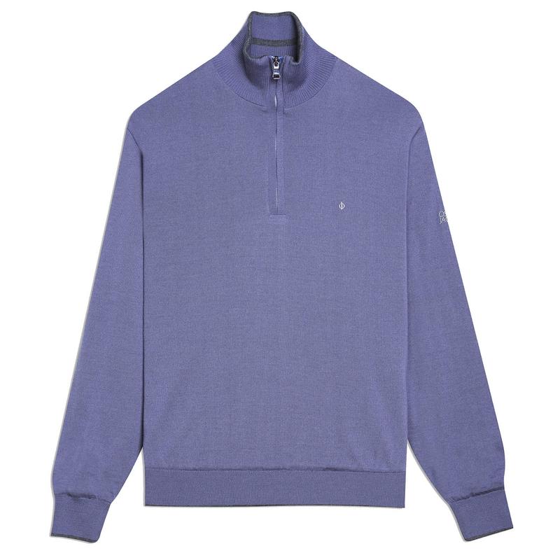 Oscar Jacobson Iwan Pin Half-Zip - Light Blue - Medium - main image