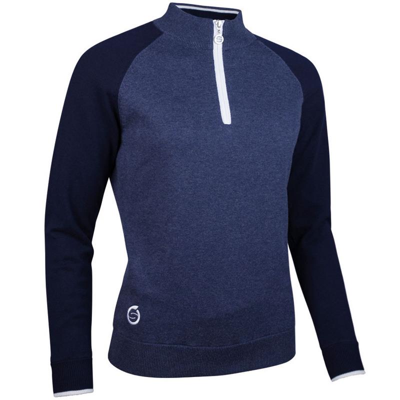 Sunderland Zonda Ladies Golf Lined Sweater - Navy Marl/Navy - main image