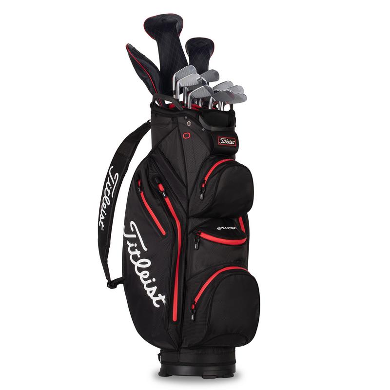 Titleist StaDry Waterproof 14 Way Golf Cart Bag - Black/Red - main image