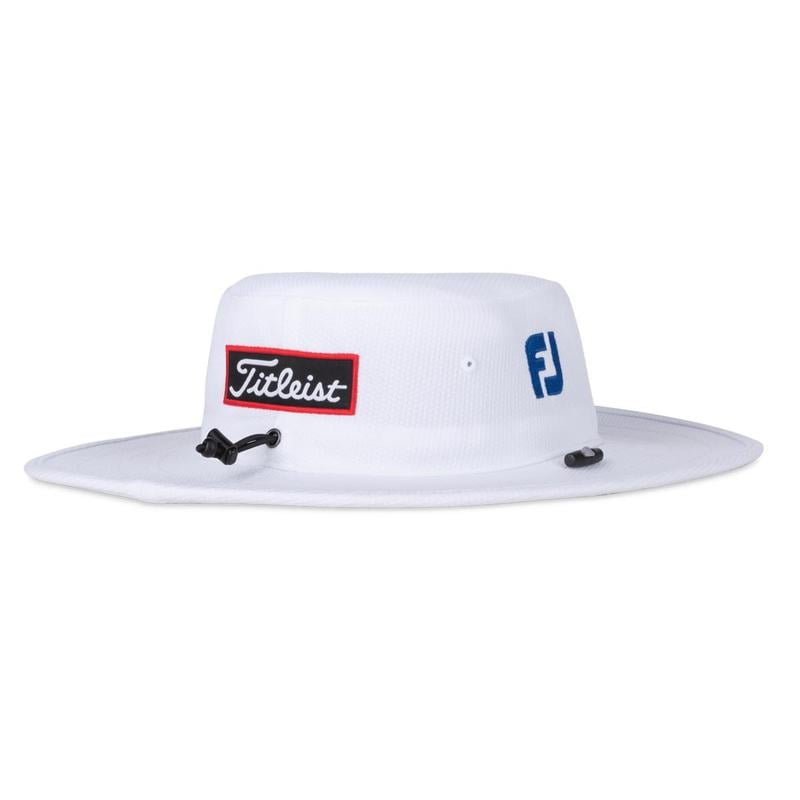 Titleist Tour Aussie Stretch UV Wide Brim Golf Hat - White | Click Golf