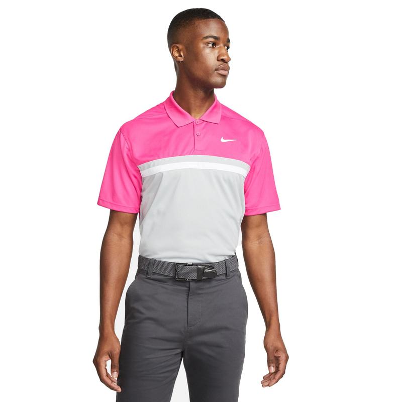 Nike Dri-Fit Victory CB Golf Polo Shirt - Pink/Grey/White - main image