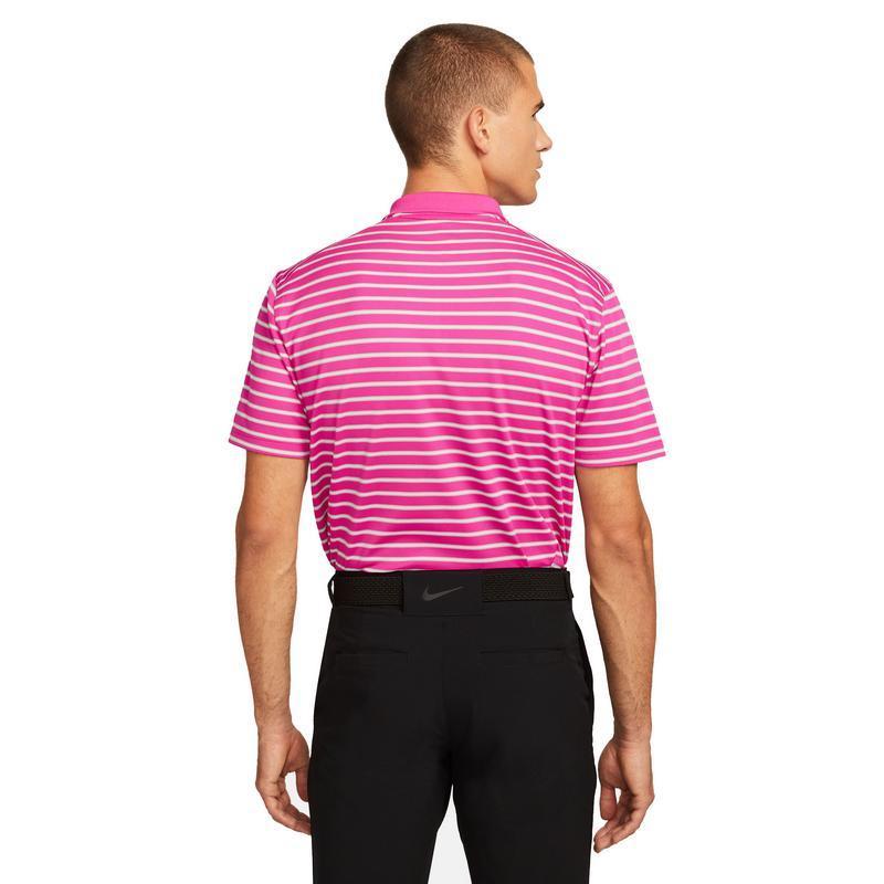 Nike Dri-Fit Victory Stripe Golf Polo Shirt - Pink/White - main image