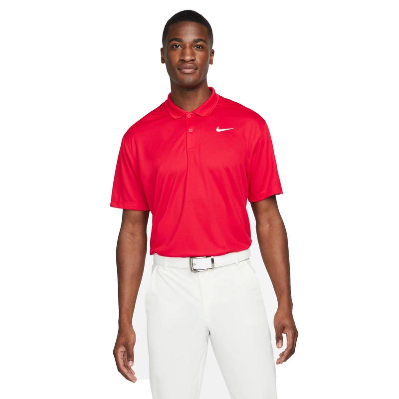 Nike Dri-Fit Victory Solid Polo Shirt - Red/White - main image