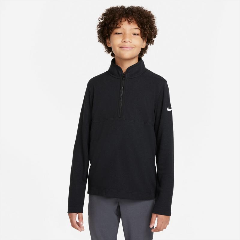 Nike Boys Dri-Fit Victory Half-Zip Golf Top - Black/White - main image