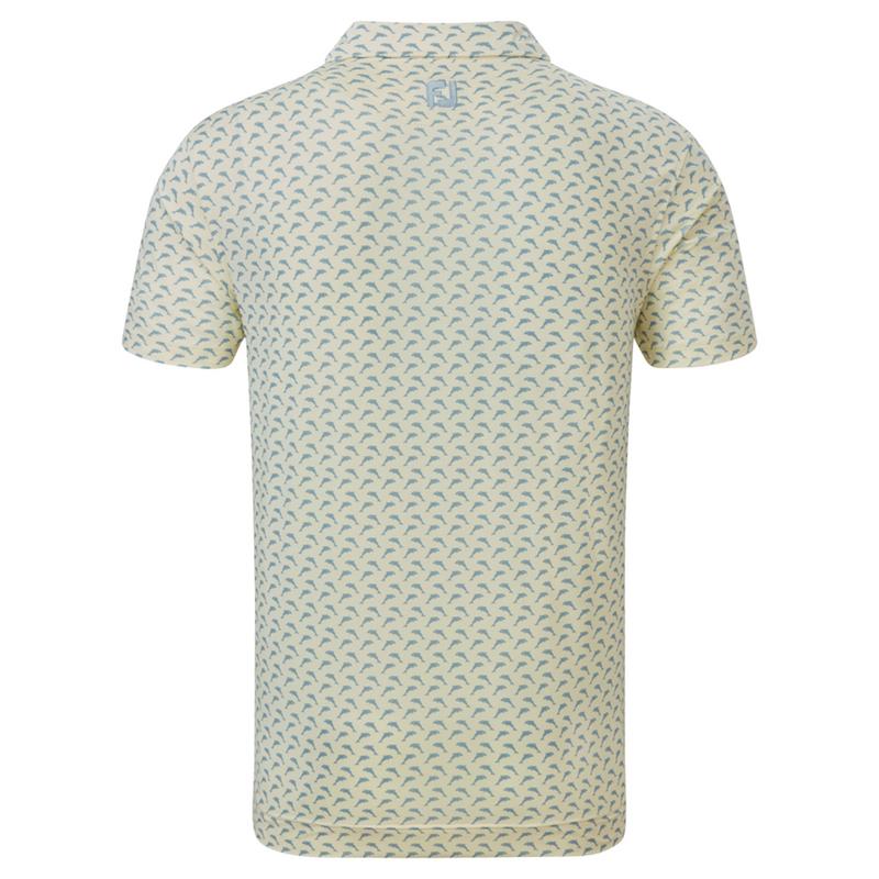 FootJoy Leaping Dolphins Lisle Print - Lemonade/Dove Grey - main image