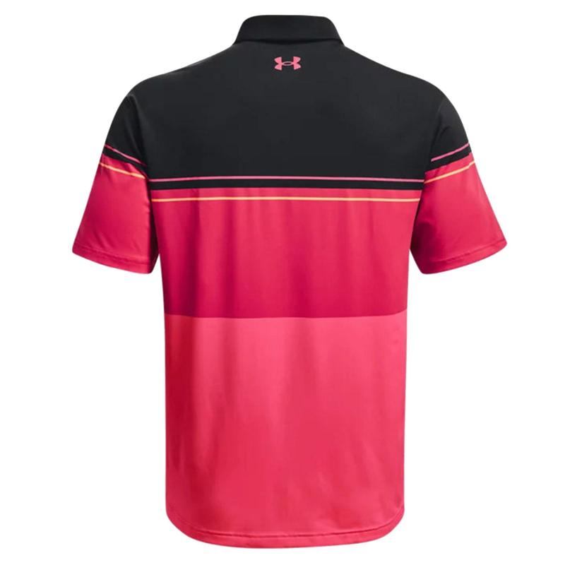 Mens pink under armour deals golf shirt