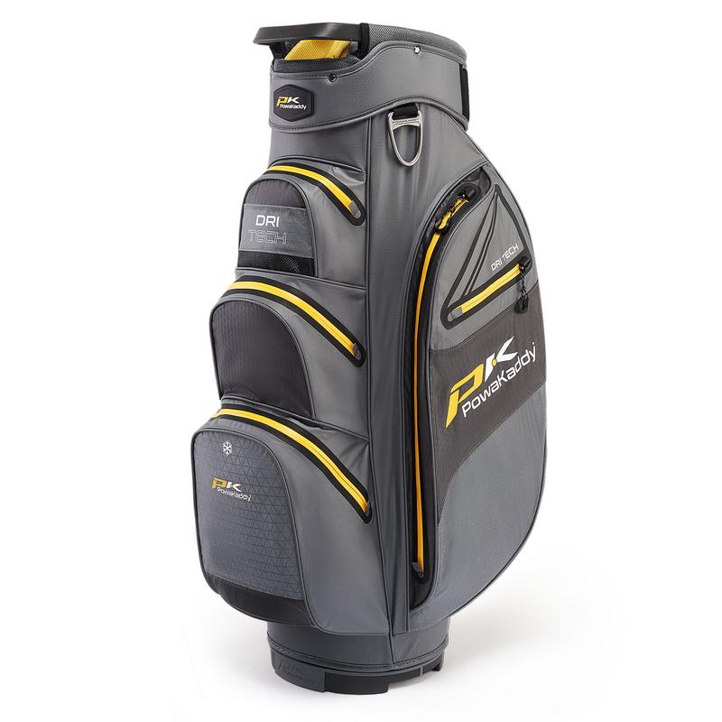 PowaKaddy Dri-Tech Waterproof Golf Cart Bag - Gun Metal/Yellow - main image