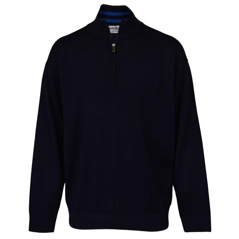 ProQuip Merino Lined Zip Neck Golf Sweater - Navy - main image