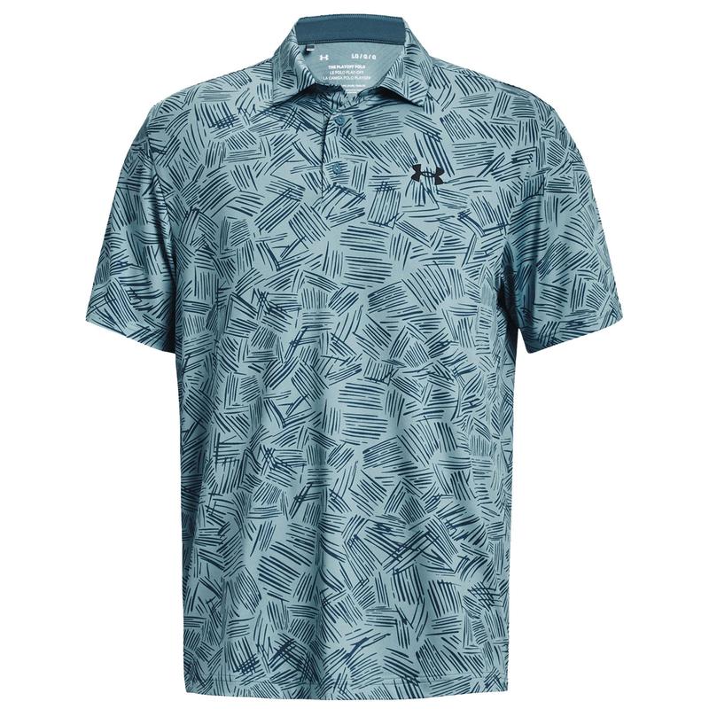 Under Armour Playoff 3.0 Printed Golf Polo Shirt - Still Water - main image