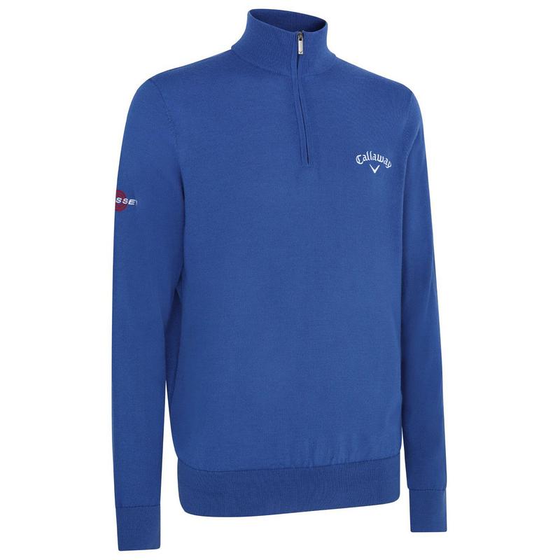 Callaway 1/4 Zip Merino Wool Tour Logo Golf Sweater - Galaxy Blue - main image