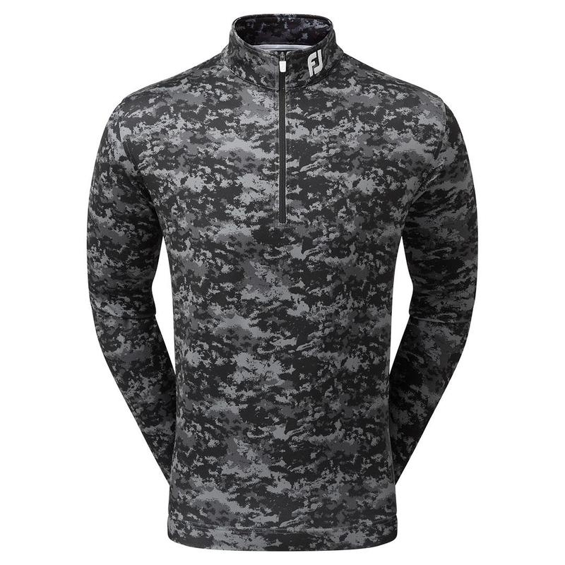 Footjoy Cloud Camo Print Midlayer Golf Sweater - Black - main image