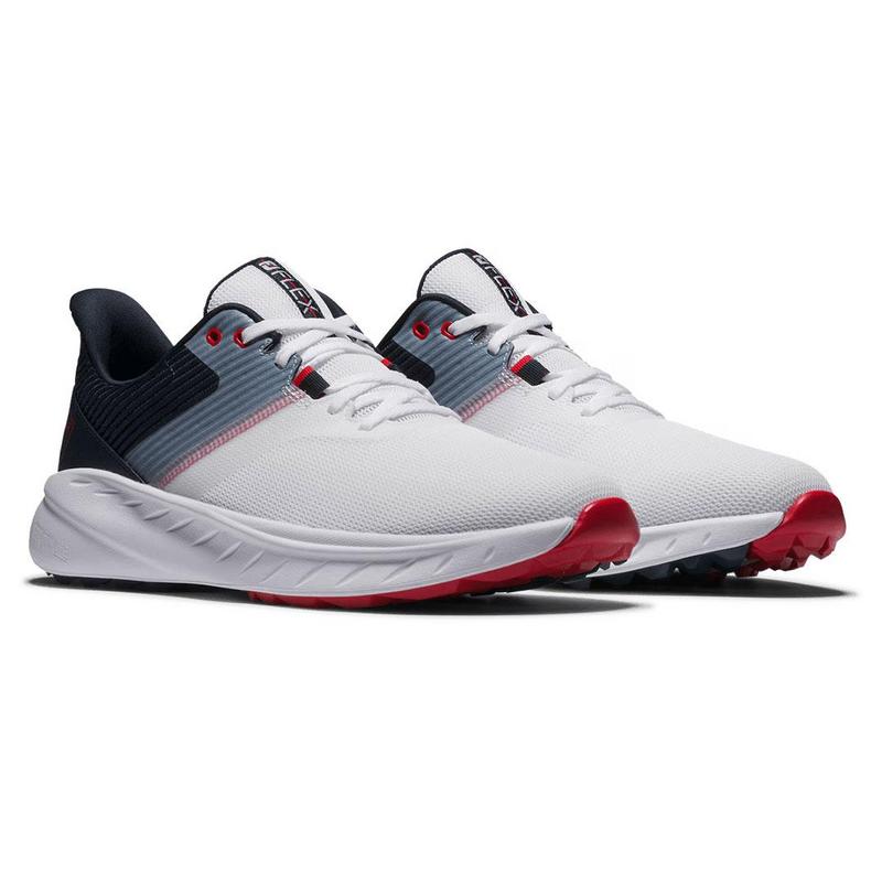 FootJoy Flex Golf Shoes - White/Navy/Red - main image