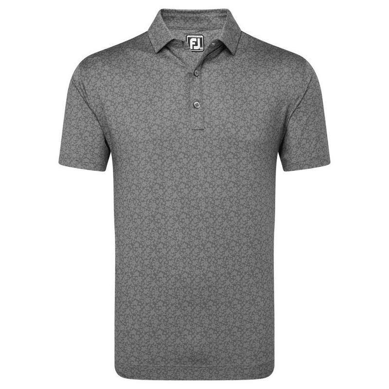 FootJoy Painted Floral Lisle Golf Polo - Gravel - main image