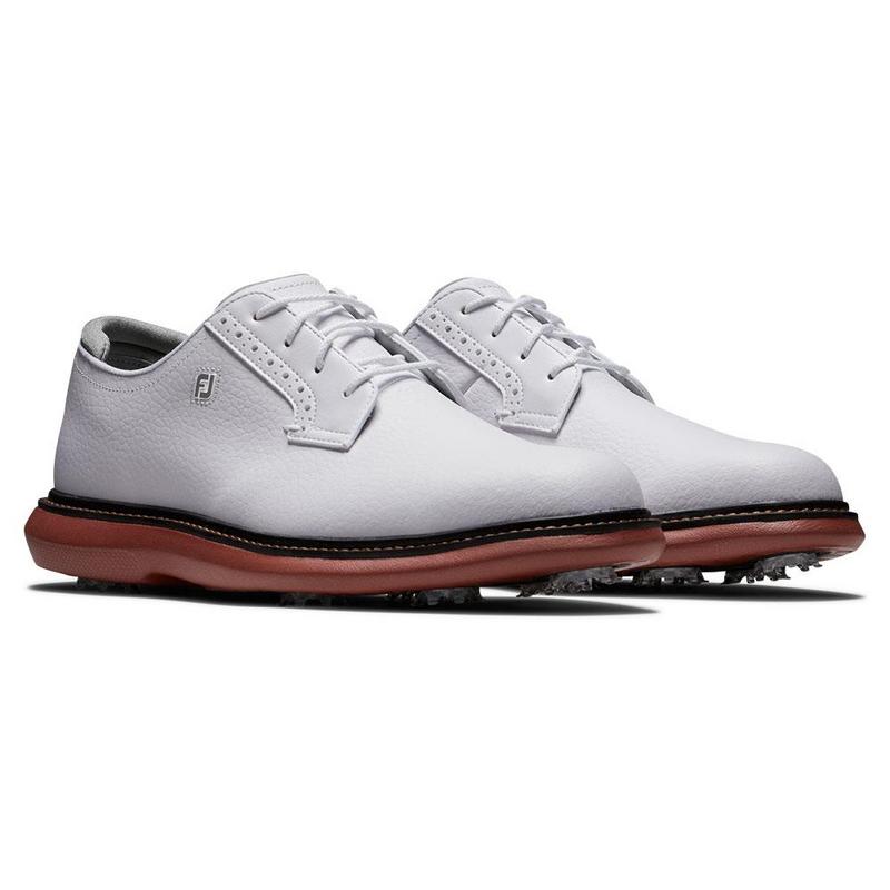 FootJoy Traditions Golf Shoe - White/White/Brick - main image