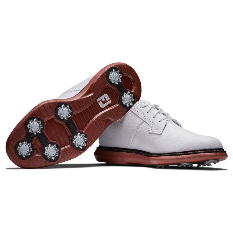 FootJoy Traditions Golf Shoe - White/White/Brick - main image