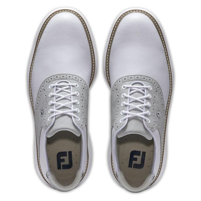 FootJoy Traditions Golf Shoe - White/White/Grey - main image