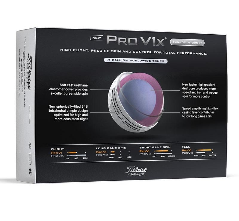 Titleist Pro V1X White Elongated Alignment Golf Balls - main image