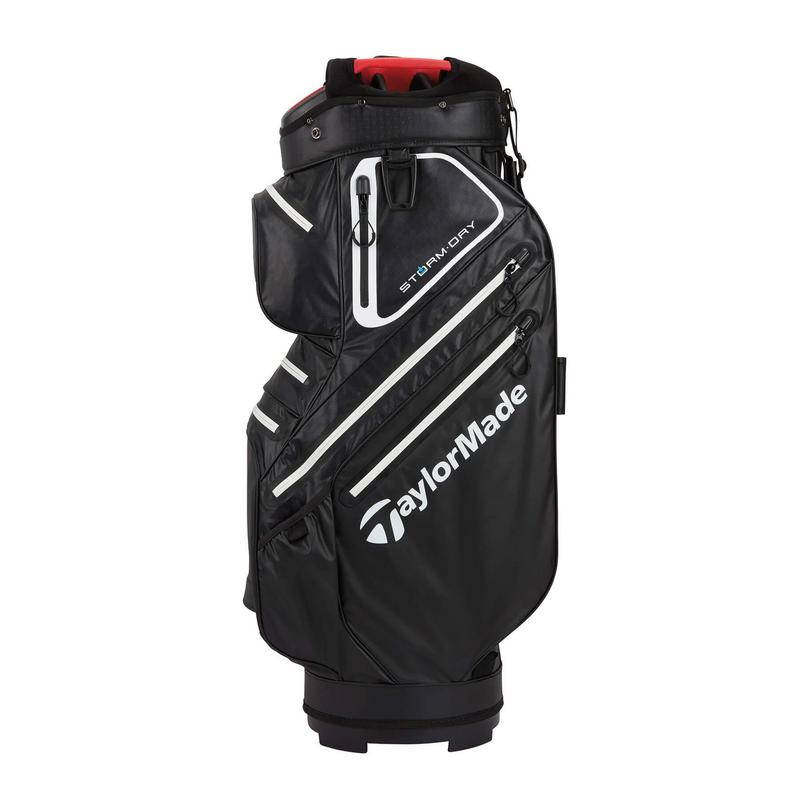 TaylorMade Storm Dry Waterproof Golf Cart Bag Black/White/Red - main image