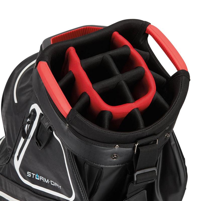 TaylorMade Storm Dry Waterproof Golf Cart Bag Black/White/Red - main image