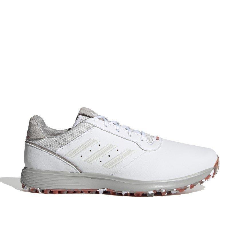 adidas S2G Spikeless Golf Shoes - White/Grey/Red