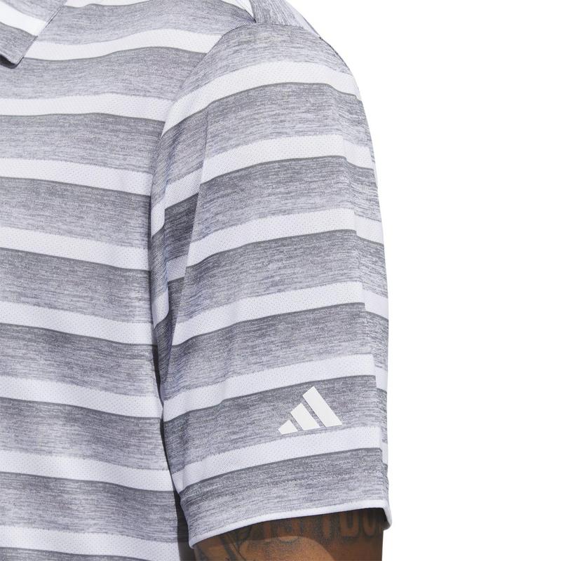 adidas 2 Colour Stripe Golf Polo - Grey - main image