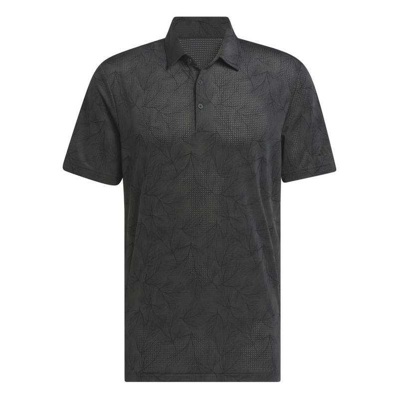 adidas Ultimate365 Pine Print Golf Polo Carbon Black Click Golf