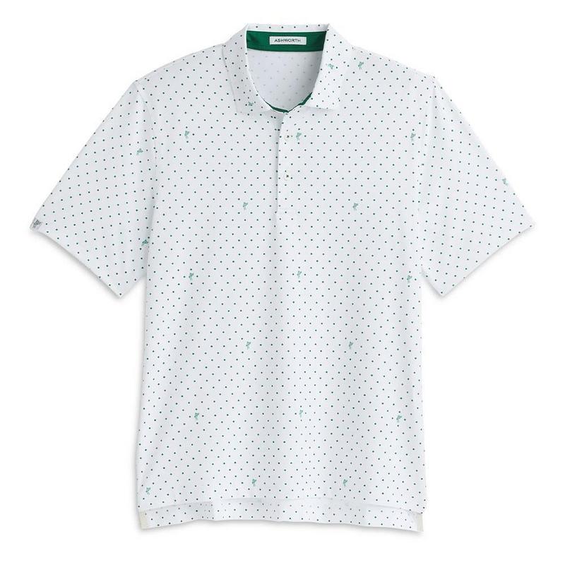 Ashworth Signature Golfman Golf Polo - White/Club Green - main image