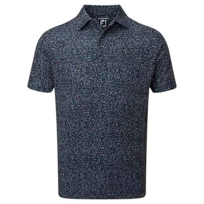 FootJoy Granite Print Lisle Golf Shirt - Navy - main image