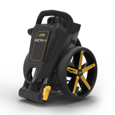 PowaKaddy MICRA Golf Push Trolley - Yellow - thumbnail image 1