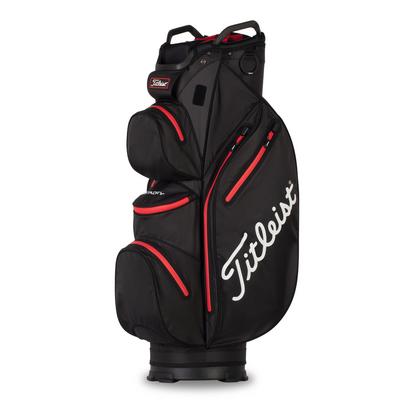 Titleist StaDry Waterproof 14 Way Golf Cart Bag - Black/Red - thumbnail image 1