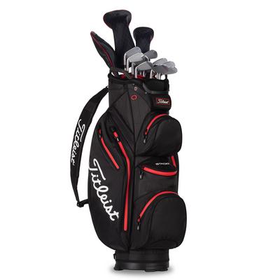 Titleist StaDry Waterproof 14 Way Golf Cart Bag - Black/Red - thumbnail image 2