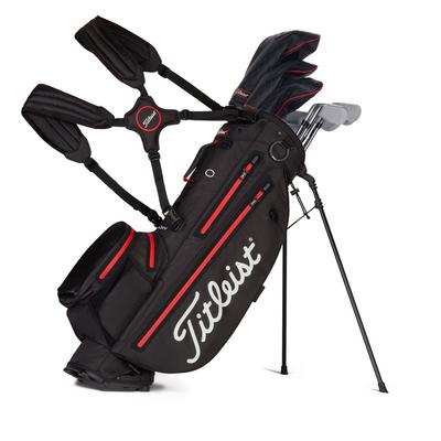 Titleist Players 4+ StaDry Golf Stand Bag - Black/Red - thumbnail image 1