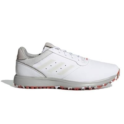 adidas S2G Spikeless Golf Shoes - White/Grey/Red - thumbnail image 1