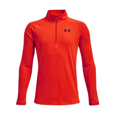 Under Armour Boys Tech 2.0 1/2 Zip Golf Top - Orange - thumbnail image 1