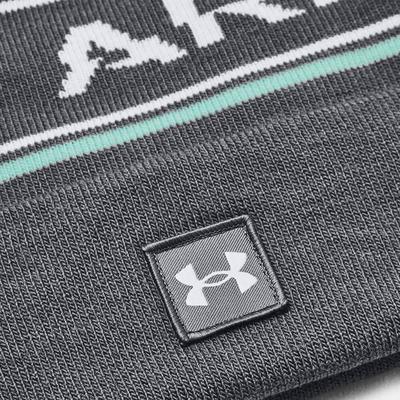 Under Armour Halftime Golf Pom Beanie Hat - Pitch Gray/Halo Gray - thumbnail image 2