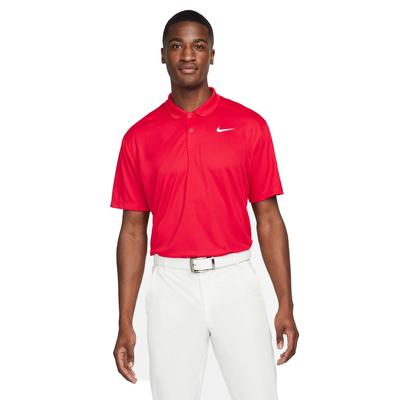 Nike Dri-Fit Victory Solid Polo Shirt - Red/White - thumbnail image 1