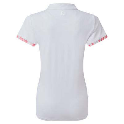 FootJoy Womens Watercolour Trim Pique Golf Polo Shirt - White - thumbnail image 2