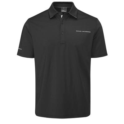 Oscar Jacobson Chap II Tour Golf Polo Shirt - Black - thumbnail image 1