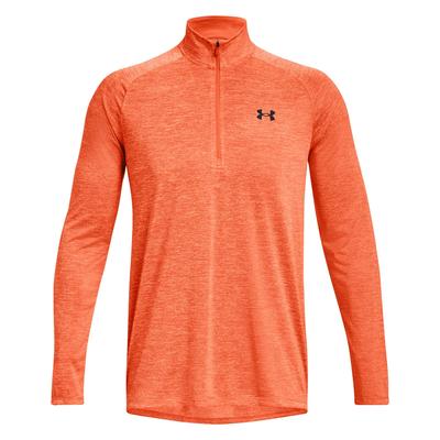 Under Armour Tech 2.0 Half Zip Long Sleeve Golf Top - Orange Burst - thumbnail image 1