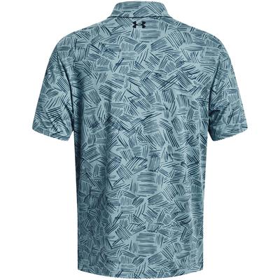 Under Armour Playoff 3.0 Printed Golf Polo Shirt - Still Water - thumbnail image 2