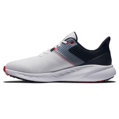 FootJoy Flex Golf Shoes - White/Navy/Red - thumbnail image 2