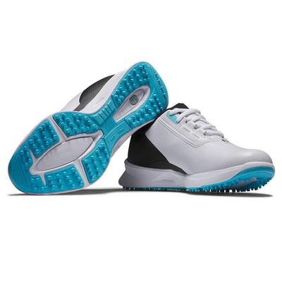 FootJoy Fuel Junior Golf Shoes - White/Black/Blue - thumbnail image 5