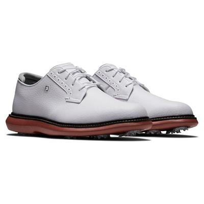 FootJoy Traditions Golf Shoe - White/White/Brick - thumbnail image 4