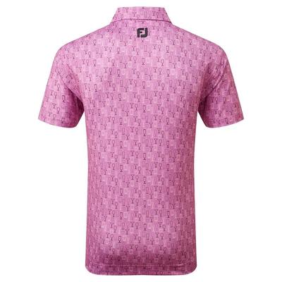 Footjoy Glass Print Lisle Golf Polo Shirt - Orchid - thumbnail image 2