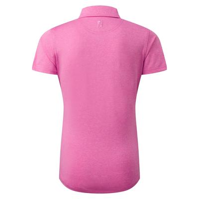 FootJoy Ladies Heather Self-Collar Lisle Golf Polo Shirt - Hot Pink - thumbnail image 2
