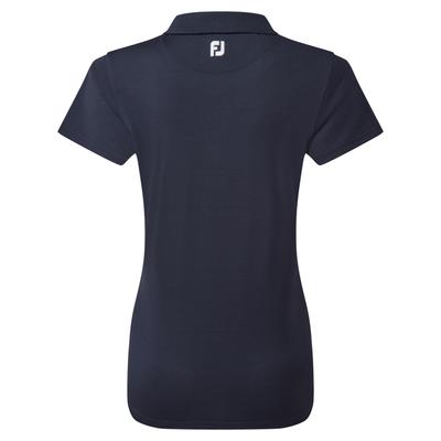 FootJoy Ladies Stretch Pique Solid Golf Polo Shirt - Navy - thumbnail image 2