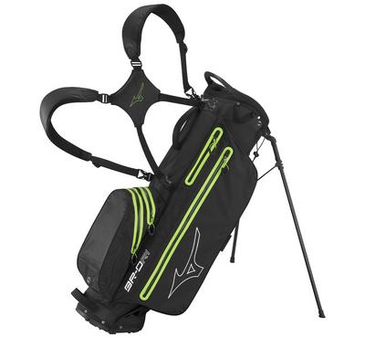 Mizuno BR-DRI Waterproof Golf Stand Bag - Black/Green - thumbnail image 1