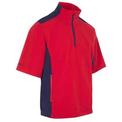 ProQuip Aqualite Half Sleeve Waterproof Golf Jacket - Red/Navy