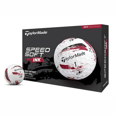 TaylorMade SpeedSoft Ink Golf Balls - Red